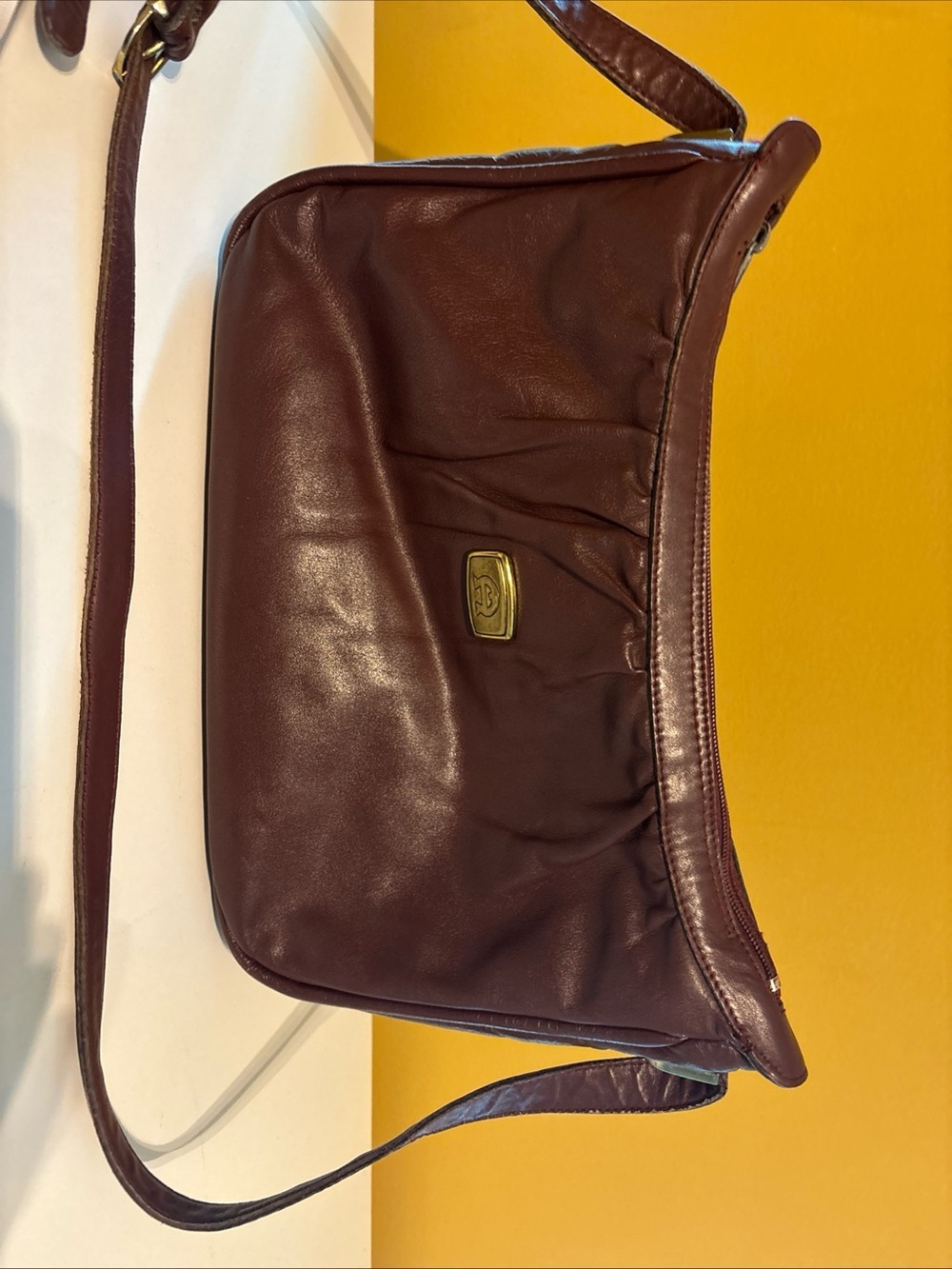 Etienne Aigner Burgundy Leather Shoulder Bag
